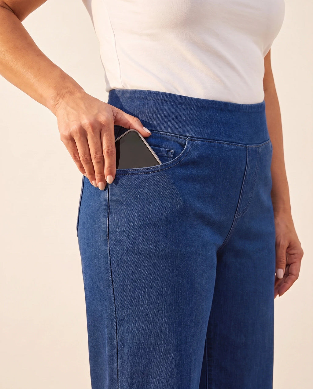 Jeans Wide Leg VivaCuerpo™ — Sin Botón, Sin Cierre — imagen 5